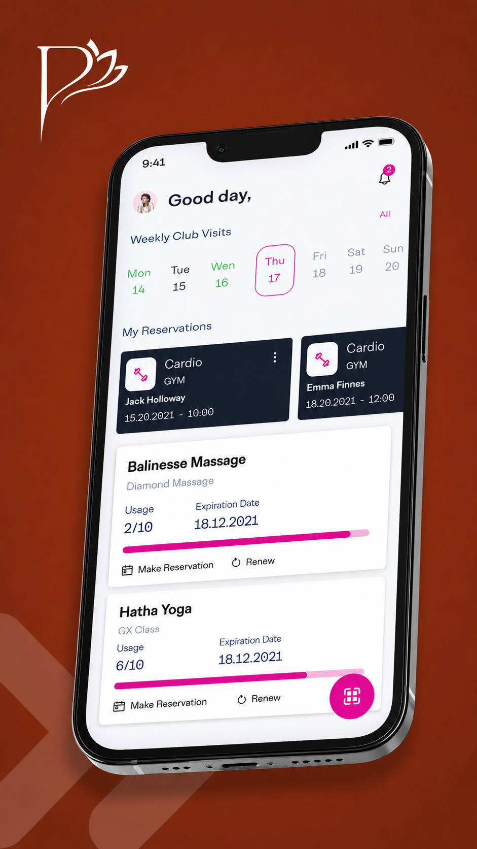 Pathoja App rezervasyon ekranı